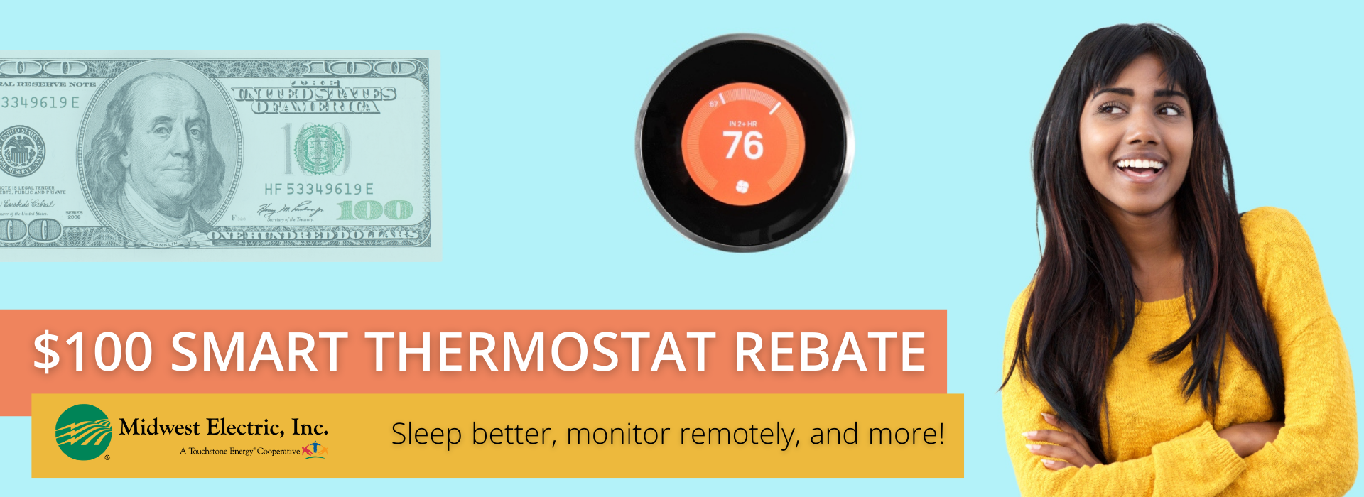 Save $100 with our smart thermostat rebate