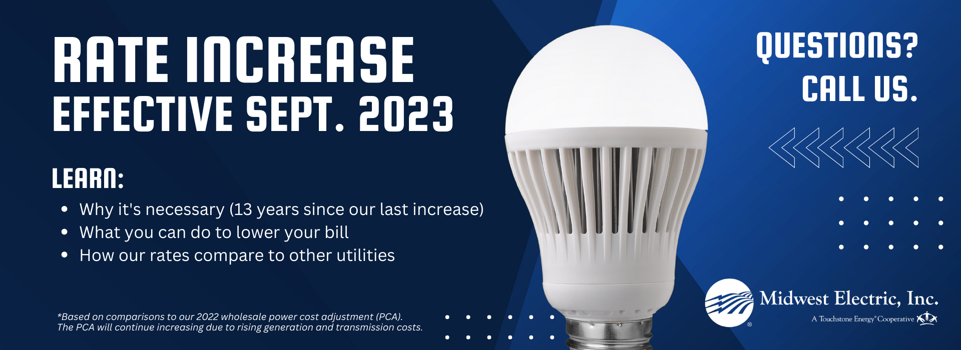 Click here to learn about the rate increase, effective September 2023.
