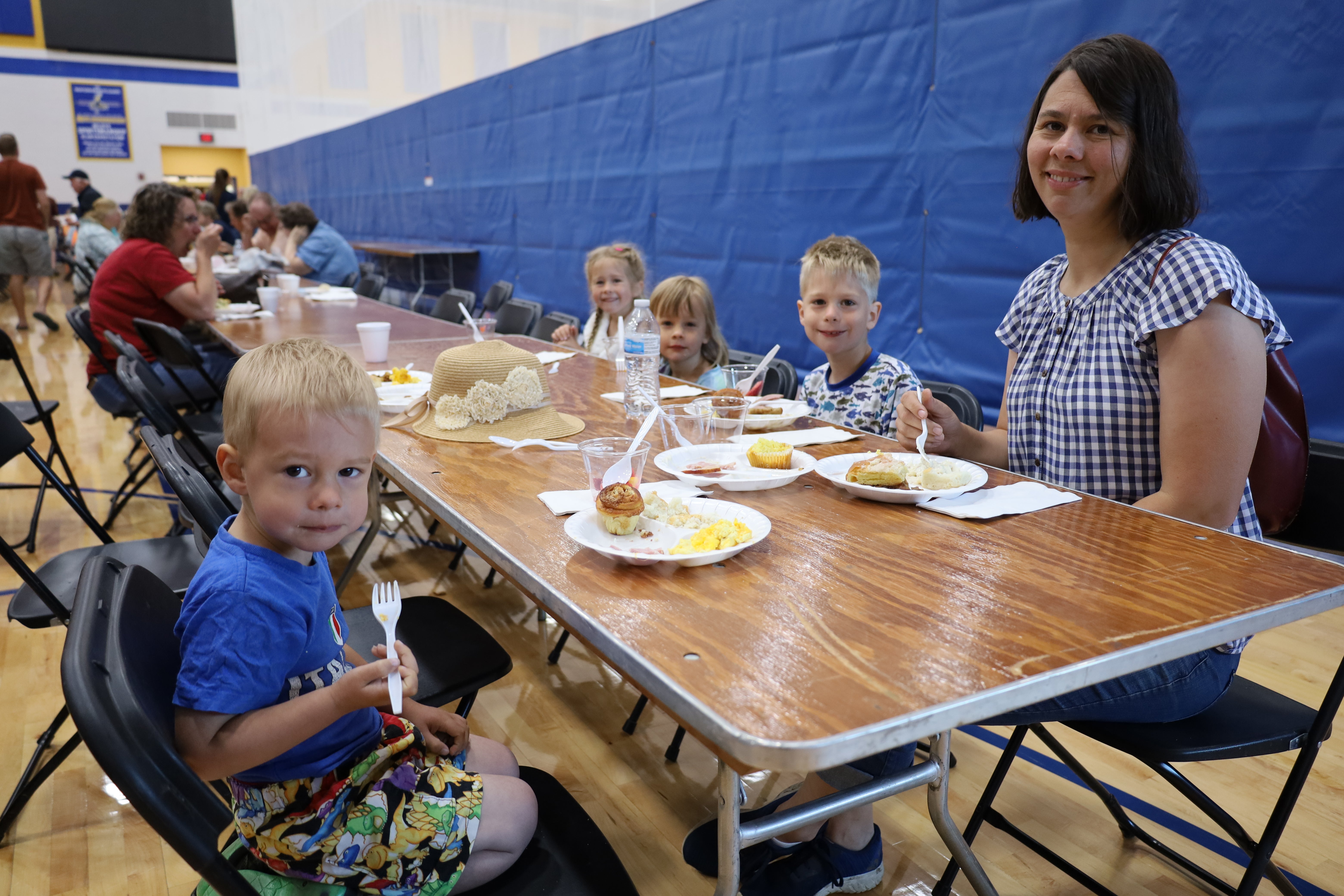 happy family eating