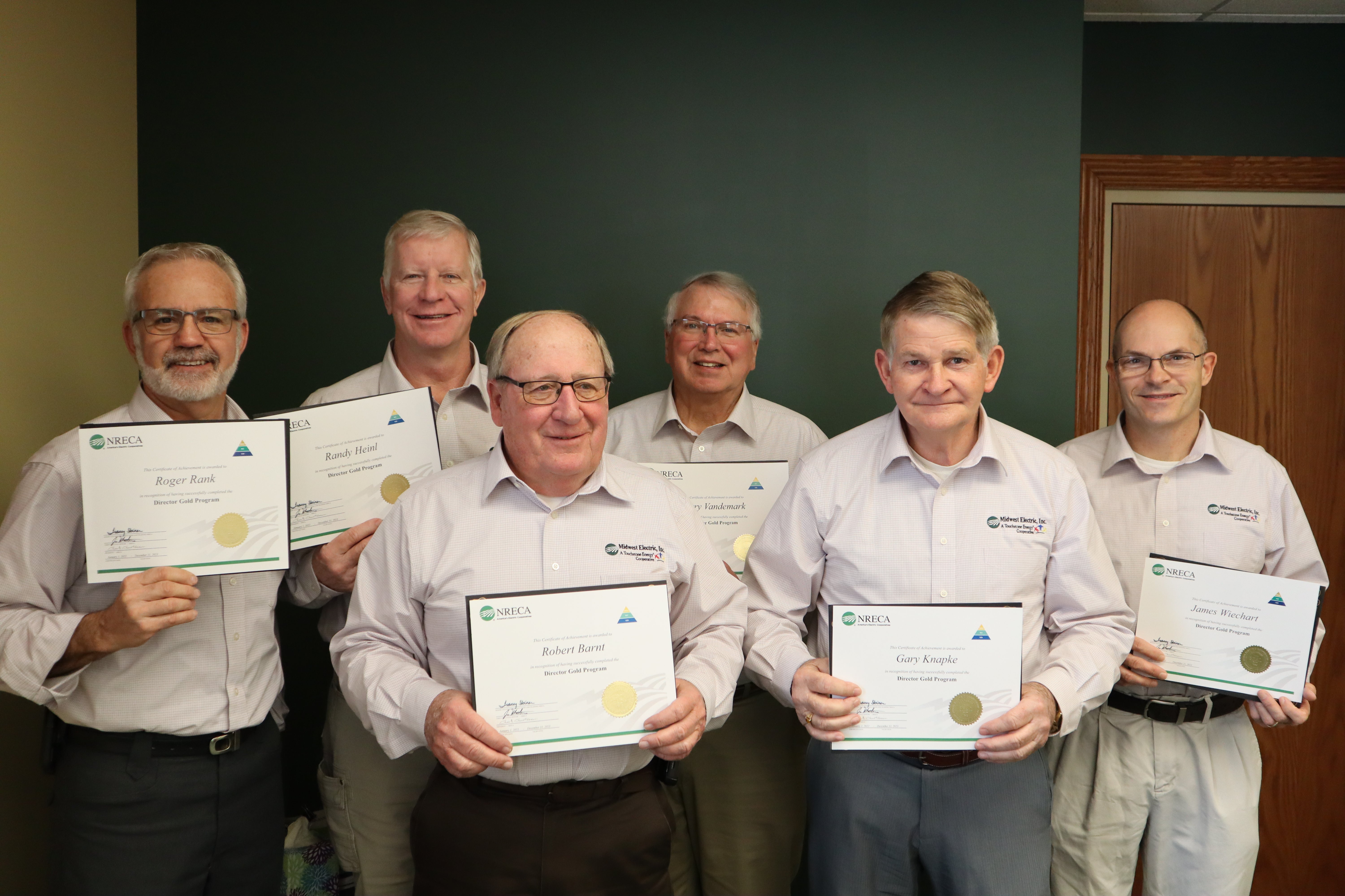 Midwest Electric board directors earn director gold certificate through national rural electric cooperative association