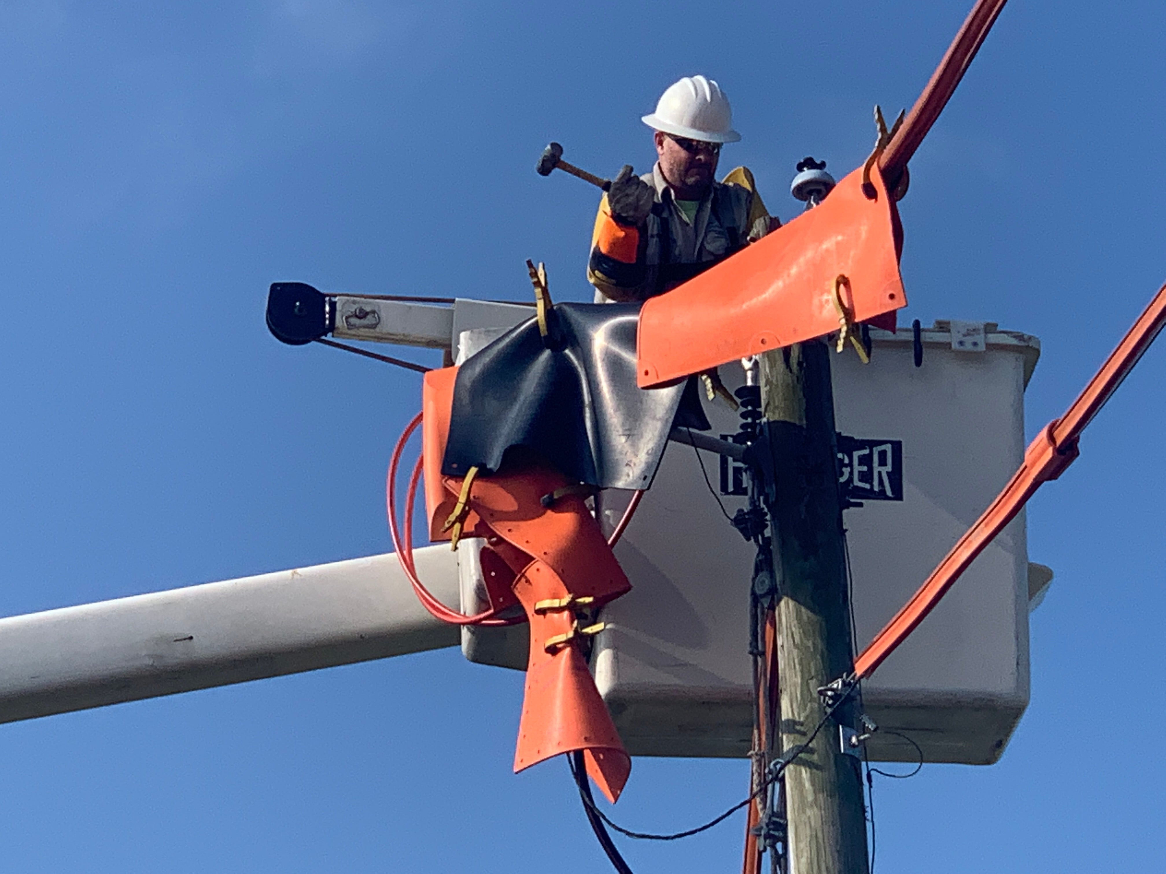 lineman working on power line