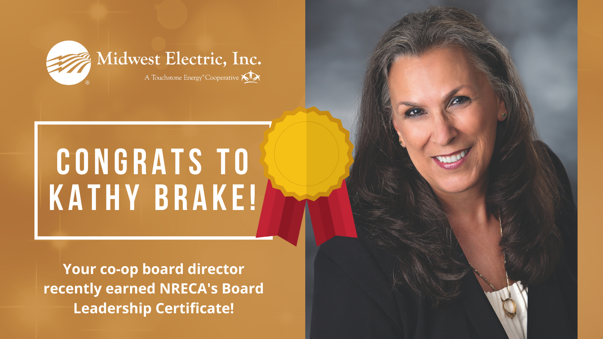 Congrats to Board Director Kathy Brake on her certificate